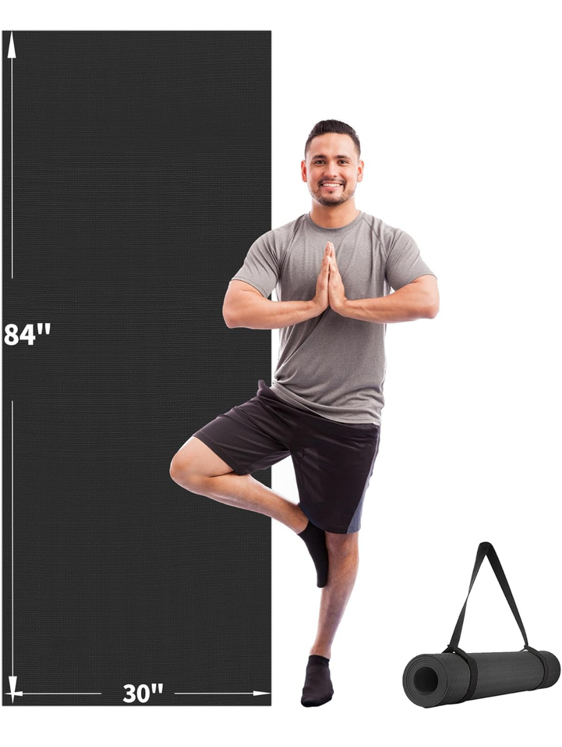 CAMBIVO Yoga Mat for Women and Men, Extra Long and Wide Exercise Mat (84"x30"), Large Non Slip Workout Mat for Yoga, Pilates, Fitness, Barefoot Workouts, Home Gym Studio