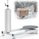 Threlaco Manual Stretch Film Wrapping Machine Heavy Duty Stretch Wrap Machine Dispenser Table Pallet Box Shrink for 12-20in Film Warehouse Factory Express Station Logistics Center Supermarket