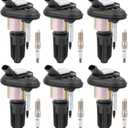 Set of 6 Ignition Coils Pack UF303 and Iridium Spark Plug 3811 compatible with Chevy Isuzu GMC Hummer Buick Oldsmobile Saab Trailblazer Envoy Rainer Colorado Canyon Ascender i-280 i-290