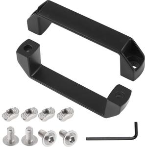 2Pcs Aluminium Alloy Rectangular Pull Handle for 30 Series European Standard Aluminum Extrusion Profile (Black)