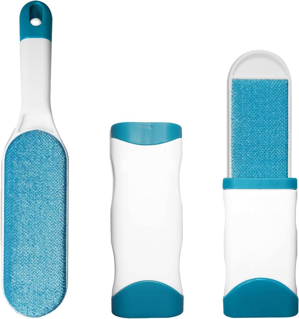 2 Pack Furniture Lint Remover Brushes, Double Sided Self Cleaning Loose Hair Catcher for Pet, Hair Cleaner for Clothes, Sofa, Carpet