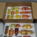 Yaomiao 30 Pcs Vases Bulk Colored Flower Glass Bud Vases Valentine Vintage Colored Glass Bottles Colorful Rustic Embossed for Home Wedding Table Decorations Gifts(Orange Yellow Series)