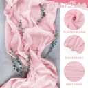 20 Pack Cheesecloth Table Runner - 17x108 Inch Light Pink Boho Gauze Cheese Cloth Table Runners for Baby Bridal Shower Decoration Wedding Party Summer Garden Farmhouse