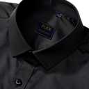 J.VER Boy's Long Sleeve Dress Shirts Solid Stretch Wrinkle-Free Shirt Kids Casual Button Down Shirts School Uniform (Black, XS)