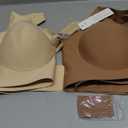 LetsJoli Bras for Women Supportive Wireless Push Up Bra Full Coverage No Underwire Seamless Plus Size for Older Women(Nude+Coffee, 2PCS, 2XL)