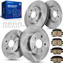 KAX Brake Kit Front and Rear for Chevrolet Malibu 2004-2012, Pontiac G6 2006-2010, Saturn Aura 2007-2009, 11.65" Front Rotors 10.64" Rear Rotors, Vented Brake Rotors Ceramic Brake Pads Replacement