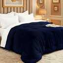 Comforters Full Size, All Season Quilted Bed Comforter, Ultra-Soft Down Alternative Duvet Insert with 4 Tabs, Lightweight Bedding Blanket - Machine Washable, Navy Blue