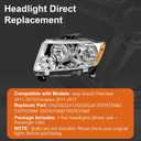 Pair Headlights Assembly Compatible with 2011-2013 Jeep Grand Cherokee & 2011-2017 Jeep Compass White Halogen Headlights Headlamps Driver and Passenger Side