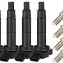 OCPTY Ignition Coil Coils Pack iridium Spark Plugs fits C1330 UF333 5C1299 for Toyota for Camry Matrix RAV4 for Highlander Solara Vibe TC HS250h 2.4L l4 set of 4