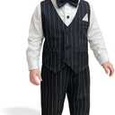 Yilaku Boys Suits Ring Bearer Outfit Toddler Suits with Vest+Shirt+Pants Sets Kids Dress Clothes for 18 Months-9 Years (3-4T, Black)