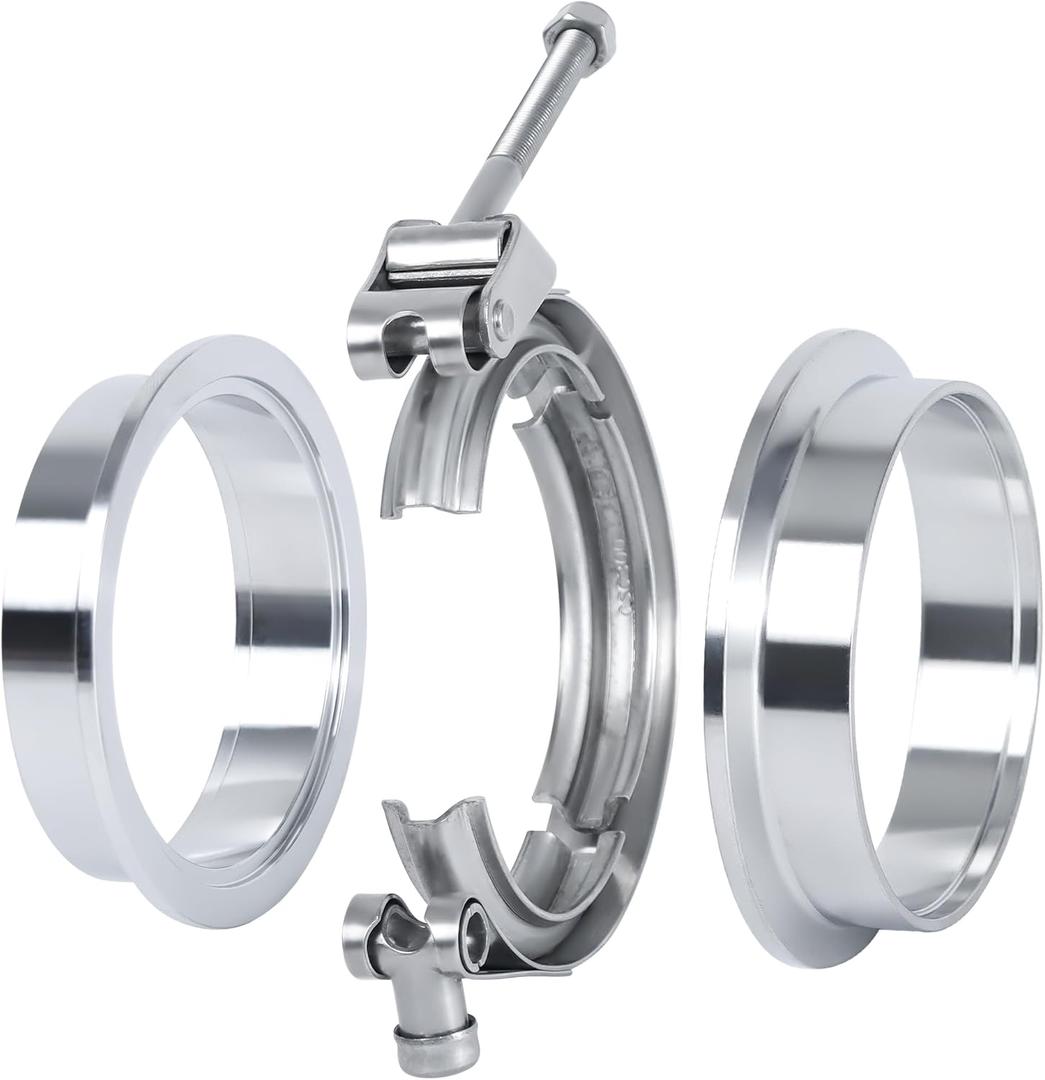 5.0 Inch Quick Release V Band Clamp Coupling with Flange Male Female Stainless Steel(1Pcs) (Quick Release 5.0 inch, 1 Pcs)