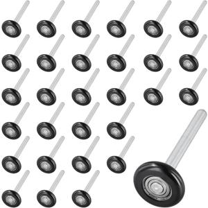 30 PCS Nylon Rollers, Black 6200Bearing Garage Door Rollers, Smooth Rollers Silent Design for Garage Door, Industrial Equipment Rollers (30PCS 1.8Inch)