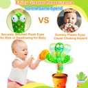 Baby Toys Interactive, Dancing Talking Cactus Toy Volume Adjustable, Mimicking Singing Repeating, Easter Gifts / Easter Basket Stuffers for Baby Toddler, Toddler Infant Baby Toys Gifts for Boys Girls