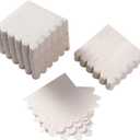 100 Pack Cocktail Napkin 2-Ply Scalloped Edged Dessert Napkins Folded 5 x 5 Inches Disposable Napkins for Dinner Wedding Birthday Party Bridal Anniversary Reception Event (White)