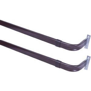 Blu-Pier Tech Heavy Duty Single Rod,Lock Seam Curtain Rod 18 to 28-Inch Adjustable Width, 2 1/2-Inch ProjectionHardware Included,Black(Pack of 2)