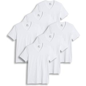 Jockey Classic V-Neck Undershirt- 6 Pack - 100% Cotton T-Shirts for Men (White, L)