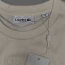 Lacoste Women's Crew Neck Short Sleeve Regular Fit Branding T-Shirt (Beige), Size 36