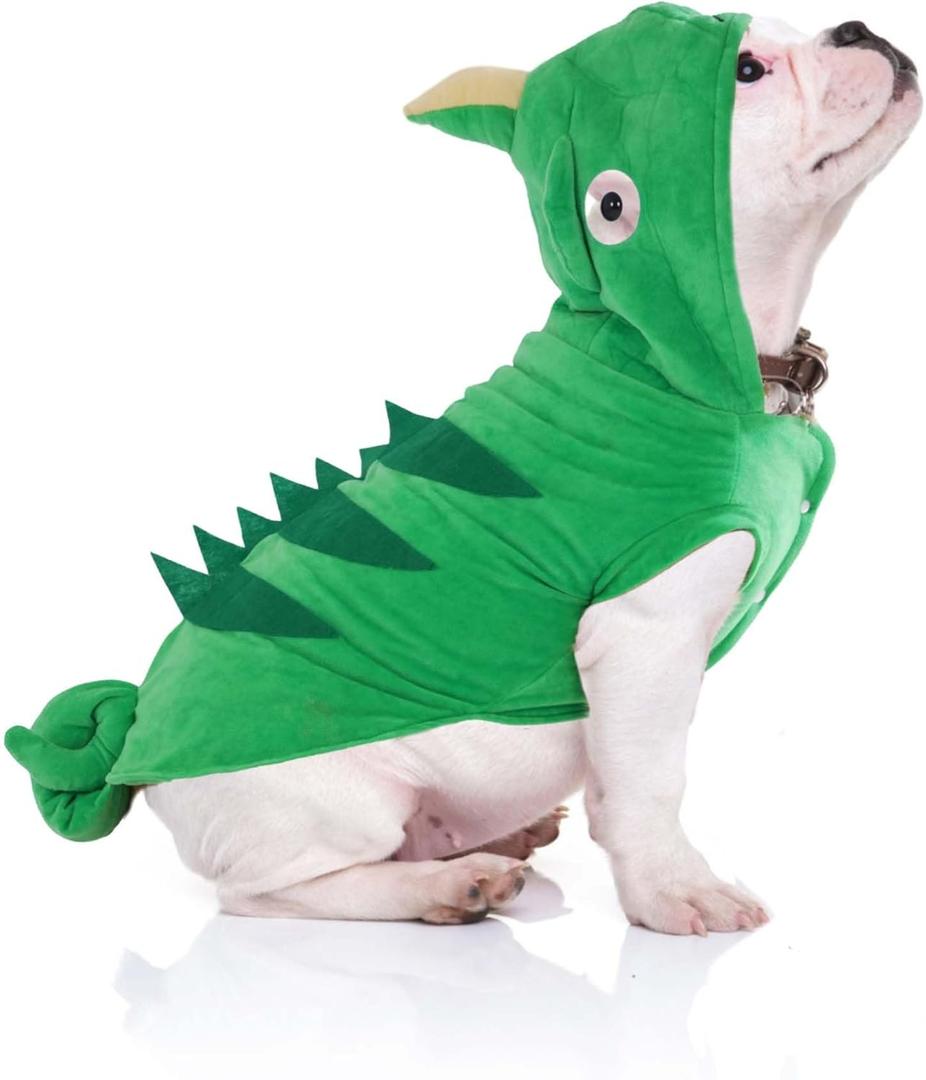 Chameleon Dog Costume for Halloween,Winter Fleece Pet Cat Coat Jacket for Small Medium Large Dog,Pet Funny Clothes Hoodie Labrador Bulldog Chihuahua(Green, XXL) (XXL(Bust 25.1inch|Weight 18-22LBS))