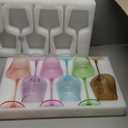 Physkoa Colored Glasses Set 6-16oz Colorful Glass With Tall Long Stem&Flat Bottom,Colored Stemmed Goblet,Christmas Gifts for Women Mom Wife Friend (Multicolor)