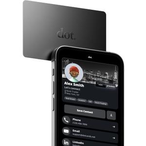 dot. Card - Digital Business Card - Tap Compatible with iPhone & Android (Black)