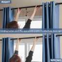 Rutterllow Blackout Curtains for Bedroom, Room Darkening Window Drapes 2 Panels for Living Room, Grommet Top (52x45 Inch, Blue Stone)