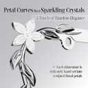 Flower Bling License Plate Frame Tag Holder Cover  Cute Girly Car Accessory for Women, 3D Shining Chrome Painted Zinc Alloy Metal, Trendy and Rust-Resistant Design, Fits US & Canada