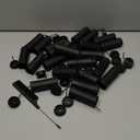 Jumbo Cold Wave Perm Rods Set (24 Pcs) for Women - Large Size Styling Rollers for Natural, Long or Short Hair for Home Hairdressing (Black)