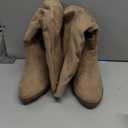 Luoika Women's Extra Wide Calf Cowboy Knee High Boots, Wide Width Cowgirl Slouchy Boots Chunky Pump Heel Plus Size Western Boots. (9.5 XW ,Beige 702)