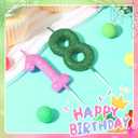 18th Witch Theme Party Glitter Birthday Candles Pink and Green Number Candles Cake Topper Decorations for Birthday Wedding Anniversary Celebration Supplies