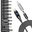 FARSENSE Universal Laptop DC Charger Replacement kit,Round Barrel 100W PD Trigger Cable with 10 Connector and Display Voltage for Sony/Samsung/Acer/Asus/Lenovo/Dell/HP Laptop,Etc Charging