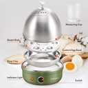 VOBAGA Electric Egg Cooker, Rapid Egg Boiler with Auto Shut Off for Soft, Medium, Hard Boiled, Poached, Steamed Eggs, Vegetables and Dumplings, Stainless Steel Tray with 7-Egg Capacity (Green)