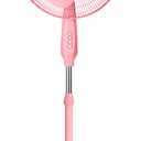 Comfort Zone 16-Inch Oscillating Pedestal Fan 3-Speed High-Velocity Cooling, Adjustable Height & Tilt, Quad-Pod Folding Base, Pink ETL Listed