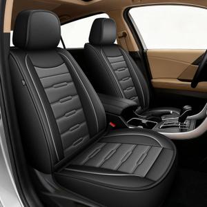 AOMSAZTO Car Seat Covers Full Set Fit for Hyundai Tucson 2010-2026,Waterproof Faux Leather Seat Protectors for 5-Seat Vehicles(Black&Grey)