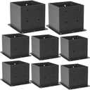 6x6 Post Base 8 Pcs, (Inner Size 5.6x5.6) Post Anchors, 13GA Thick Solid Steel & Black Powder Coated,Deck Post Brackets Support Deck Base Plate Pergola Brackets Fence Kit