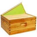 10 Frame Deep Brood Box Langstroth Bee Hive Box | 10 Pack, Unassembled 100% Dipped in Beeswax, Thickness 20 Mm, Include Beehive Frames and Wax Foundations