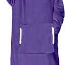 yescool Wearable Blanket Hoodie, Flannel Sherpa Fleece Blanket Sweatshirt for Adults Women Men,One Size Fits All (Lavender)