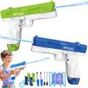 Electric Water , 2 Pack Water Guns for Adults Kids, 1000CC Capacity Water Pistol, 33FT Range Rechargeable Automatic Squirt Guns, Perfect Pool Toys for Beach Backyard Outdoor Fun Boys Girls Gifts