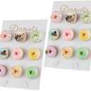 NUPTIO Donut Stand Wall Display: White Donuts Board 2pcs Wood Bagel Holder Reusable Sweet Treat Tower Rustic Doughnut Cake Stands For Party Wedding Birthday Bridal Baby Shower Decorations Supplies