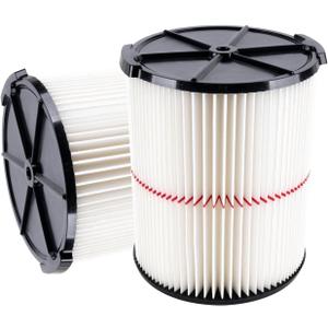 2 Pack CMXZVBE38754 Replacement Filter Fit for Craftsman Shop Vac Wet Dry 5 to 20 Gallon, 9-38754 Red Stripe General Purpose Wet Dry Vac Replacement Filter