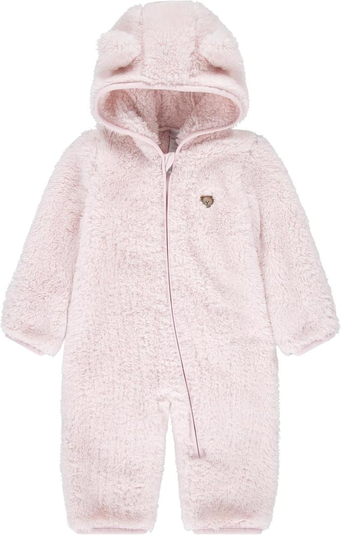 HUGGIES Baby Sherpa Coverall (3-6 Months, Barely Pink)