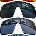 4 Pieces Replacement Lenses for Oakley Sutro OO9406 / Sutro Asian Fit (AF) OO9406A Sunglasses - Solid Black+Titanium+Ice Blue+Fire Red