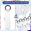 XunYee 48 Pcs Cheer Pom Pom Name Tags, Soft Polyester Tie Ribbon Labels for Cheerleaders Personalized Gear Tags for Cheer Team, Pep Rally, Camp Gifts HTV & Embroidery Ready, 5" x 0.9"