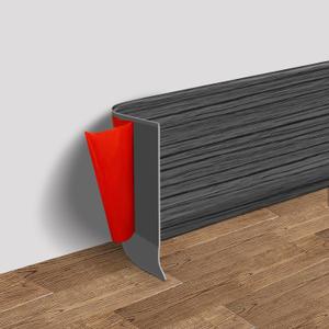 Vinyl Wall Base Baseboard Molding Trim 6" Flexible Self Adhesive Rubber Wall Base Moulding Trim Peel and Stick Design, 6 Inch x 60 Feet, Dark Gray Wood