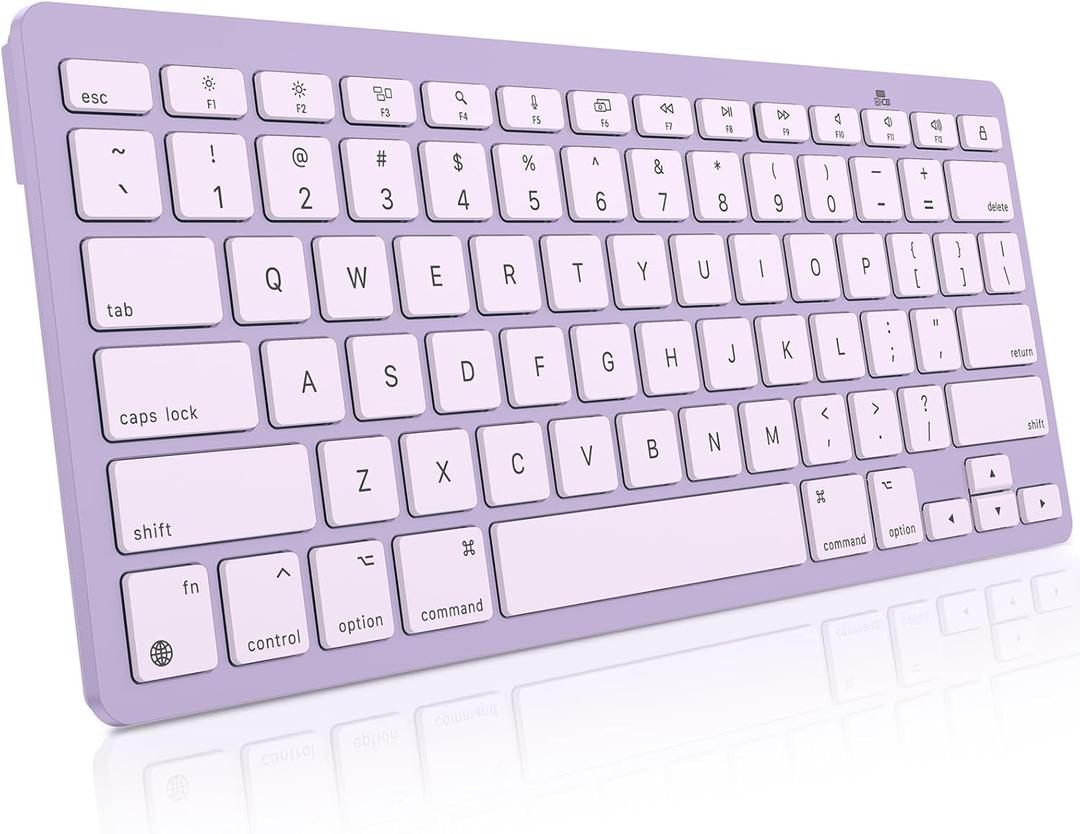 OMOTON Bluetooth Keyboard for Mac, Ultra-Slim Wireless Keyboard with Stable Connection, Compatible with iMac, iMac Pro, MacBook Pro/Air, Mac mini Laptop, Purple