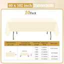 10 Pack Polyester Tablecloth 60 x 102 Inch Beige Polyester Table Cloth for 6 Foot Rectangle Tables, Stain and Wrinkle Resistant Washable Table Cover for Kitchen Wedding Banquet Restaurant Party