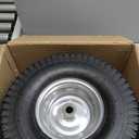 (2 Pack) RRQ 15x6.00-6nhs Lawn Mower Tires and Wheel Assembly, Replacement Riding Lawn Mower Front Tires, Compatible with John Deere Craftsman Husqvarna Lawn Mowers, 3/4" Bushings, 3" Centered Hub