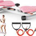 Ab Twister Board,300 lbs Capacity,Slim Waist and Core Ab Exercise,Foot Massage Design,Noiseless Home Gym Exercise (Pink)