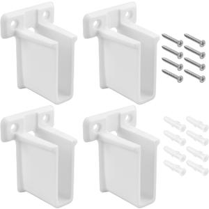 4 Pcs Wire Shelf End Bracket, White Plastic Wall Mount Closet Shelves Brackets for Shelves Closet, Comes with Fasteners