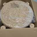 Wimarsbon Round Foot Stool Natural Seagrass Poufs Ottoman Hand Weave Footrest Stool for Couch Desk Extra Seat Step Stool with Solid Wood Legs for Hallway Patio Lounge Natural