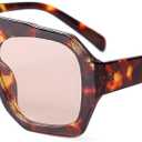 ADE WU Trendy Aviator Sunglasses for Women Men Retro Vintage Oversized 70s Thick Pilot Style Sun Glasses